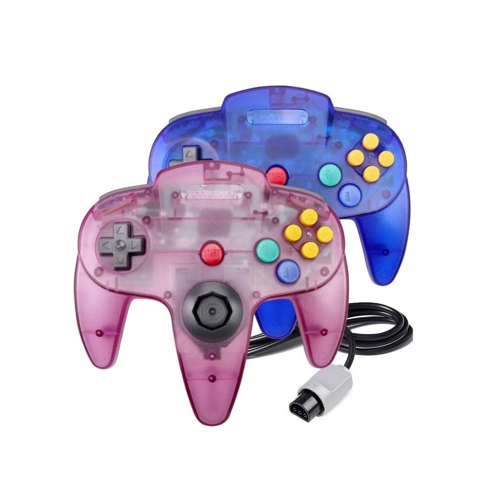 King Smart Birsppy N64 Controller, Wired N64 Controllers Sapphire Blue/ Purple